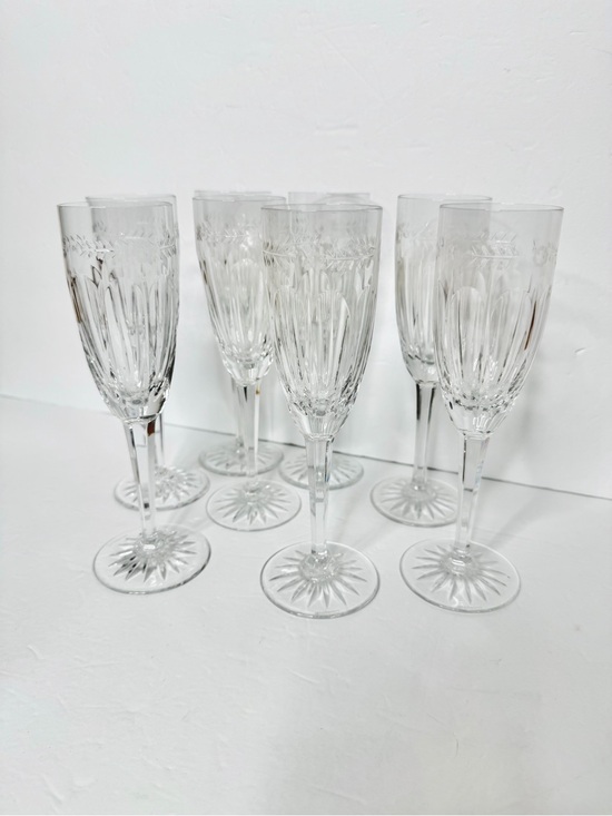 Wedgwood Other - Wedgwood Calendore Lead Crystal glasses Champagne Stemware Flutes - set of 8